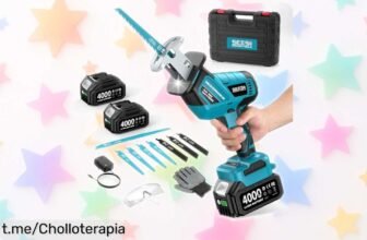 Sierra inalámbrica SEESII de 21V con motor sin escobillas y 8 hojas, ¡aprovecha este ofertón con cupón antes de que se acaben las unidades! ¡Corta como un pro mientras puedas!