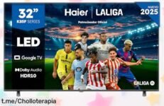 Smart TV de 32 Haier con imagen Full HD y sonido Dolby Audio, ¡ahora a un precio rebajado que te hará correr a comprarla! La diversión en casa no espera, aprovecha ya esta oferta.