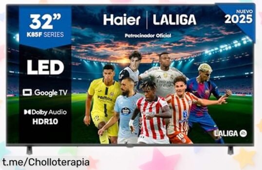 Smart TV de 32 Haier con imagen Full HD y sonido Dolby Audio, ¡ahora a un precio rebajado que te hará correr a comprarla! La diversión en casa no espera, aprovecha ya esta oferta.