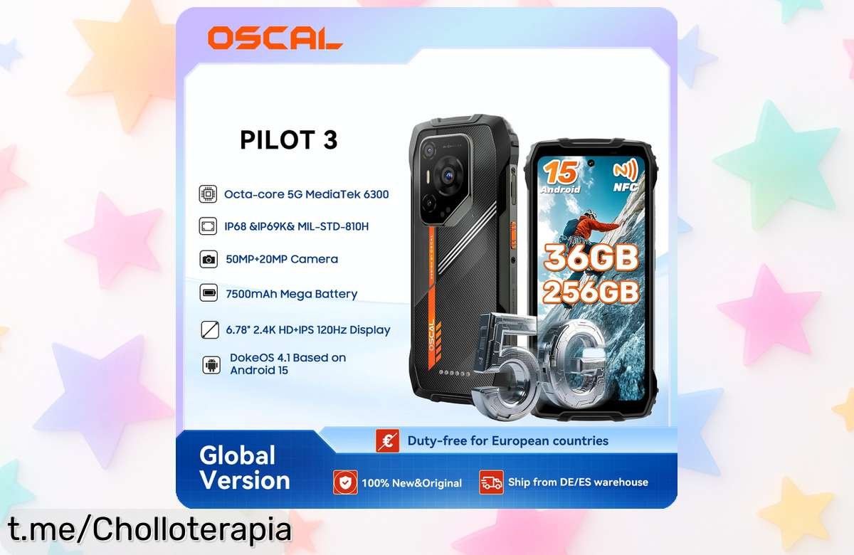 Smartphone OSCAL PILOT 3 robusto 5G con pantalla gigante y batería enorme, ofertón limitado ¡Aprovecha ya esta oportunidad que no se repite!