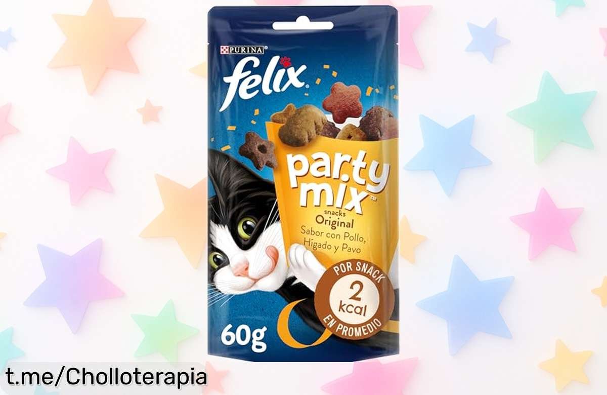Snack irresistible Purina Felix Party Mix para gatos adultos: 8 bolsas de energía con pollo, hígado y pavo a precio rebajado. ¡Hazlo feliz ahora o puede que te quedes sin él!