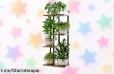 Soporte para plantas de interior Bamworld, diseño en capas y precio rebajado increíble: da vida a tu hogar ¡Apresúrate que vuelan y disfruta armándolo con los tuyos!