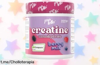 Sube tu energía y fuerza con la creatina monohidratada Creapure ProTella sabor Berry Mix 200g ¡Precio rebajado increíble, no te lo pierdas y siente el poder en cada entrenamiento!