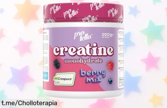 Sube tu energía y fuerza con la creatina monohidratada Creapure ProTella sabor Berry Mix 200g ¡Precio rebajado increíble, no te lo pierdas y siente el poder en cada entrenamiento!