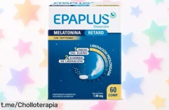Súper chollo de melatonina retard con triptófano EPAPLUS Sleepcare, ahora ¡precio rebajado! Mejora tus noches y despierta renovado. No te lo pierdas, duerme como mereces hoy mismo.