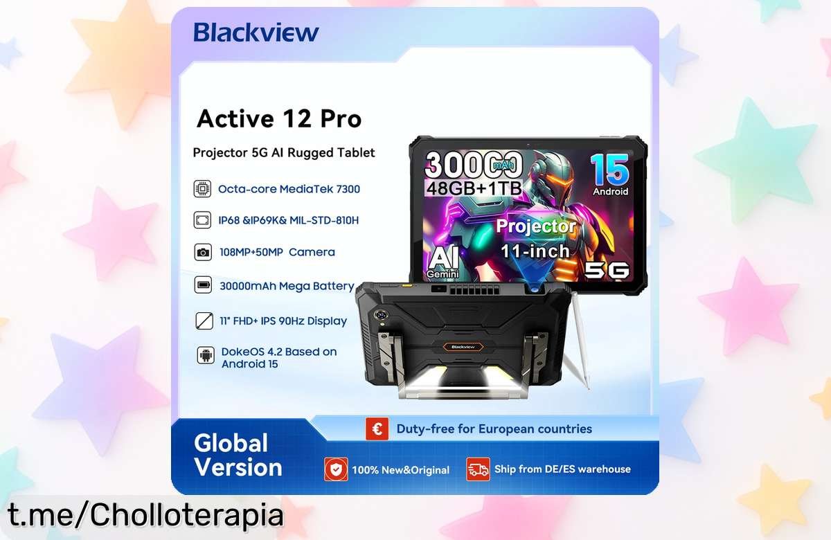 Tablet resistente Blackview Active 12 Pro con proyector, super oferta a precio loco por tiempo limitado: ¡siente la tecnología en tus manos antes de que se agote!