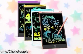 Tableta de escritura LCD color pack 4 TECJOE, super chollo rebajado para que tus peques aprendan jugando. ¡No te quedes sin ella y despierta su creatividad ya!
