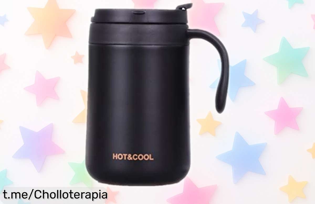 Taza de café Gteller de acero inoxidable con doble pared: frío hasta 10 horas y caliente más de 6, precio rebajado para que cada sorbo sea un placer ¡Aprovecha esta ofertaza ya!