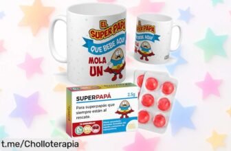 Taza personalizada super papá con caramelos sabor cereza, ¡ofertón exclusivo por tiempo limitado para que su sonrisa brille hoy mismo!