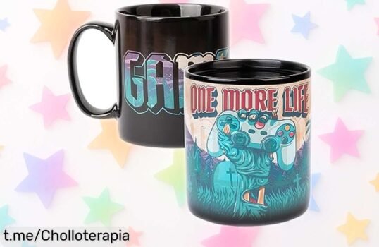 Taza termocolora XL gameration One More Life que cambia de color ¡Chollazo con precio rebajado! Dale un toque divertido a tus días y no te lo pierdas, ofrece mucha diversión en cada sorbo.