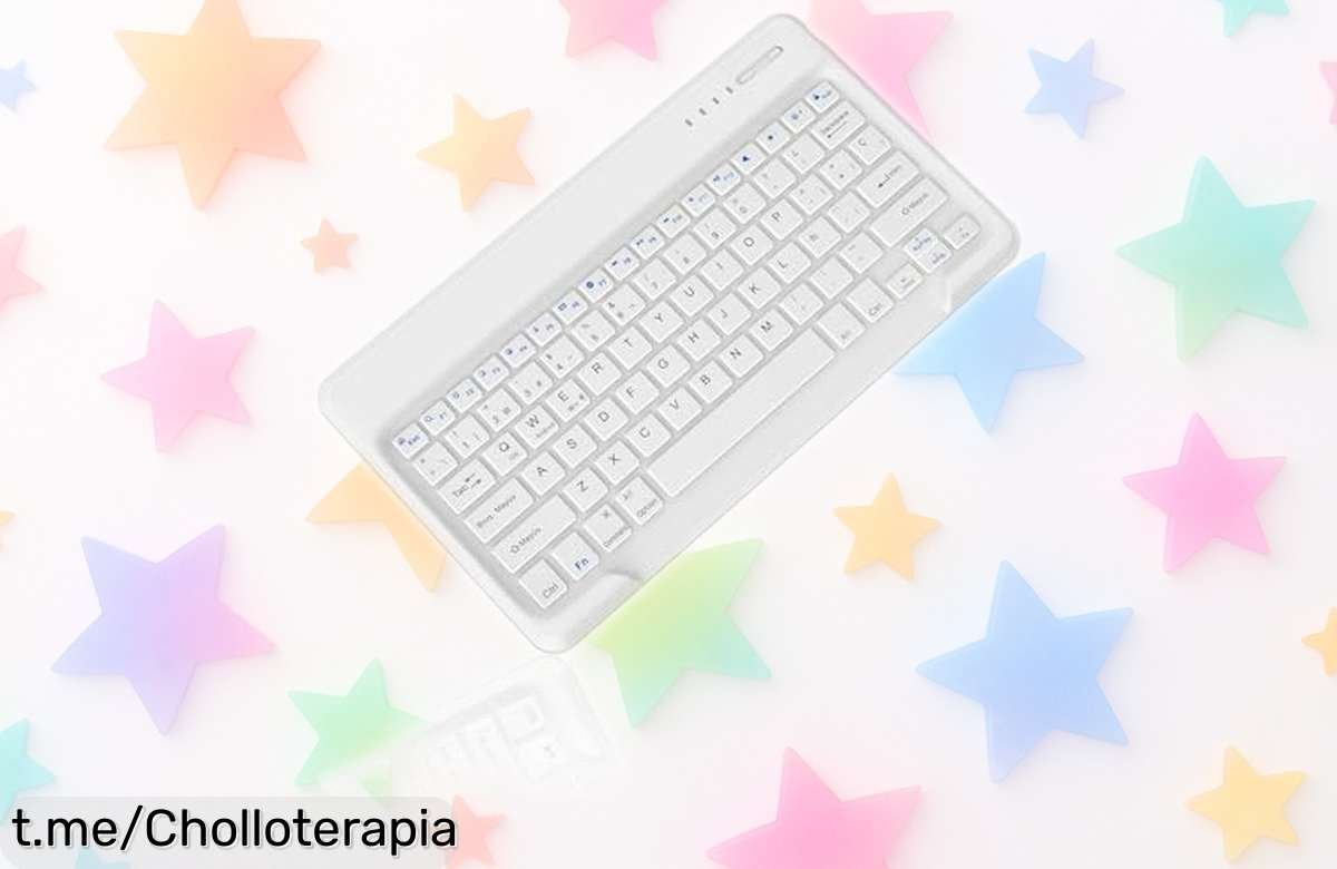 Teclado Bluetooth español súper delgado para tablets y móviles a precio loco, conecta hasta 3 dispositivos y disfruta de esta rebaja brutal antes que se agote; ¡mejora tu escritura ya!