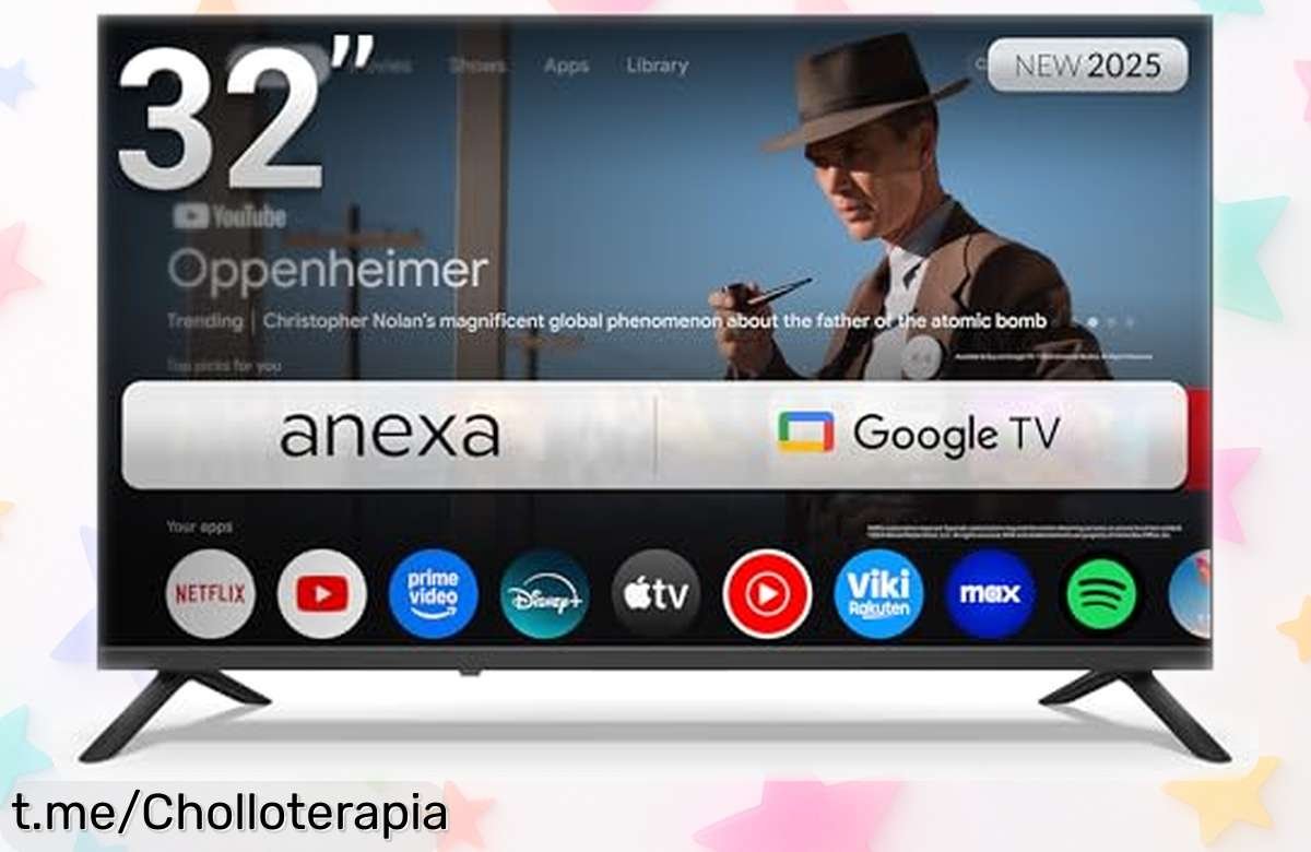 Televisor smart de 32” con Google TV y Android 14, ¡imperdible bajada de precio que transforma tu salón en un cine! No esperes más para disfrutar Netflix y Prime.