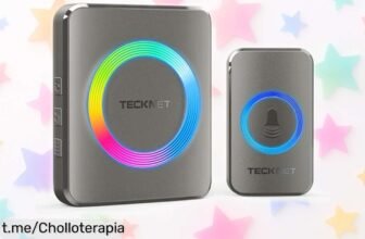 Timbre inalámbrico exterior resistente al agua con 500 m de alcance, un super chollo para que nunca te pierdas una visita y sientas la comodidad en tu hogar. ¡Llévatelo ya!