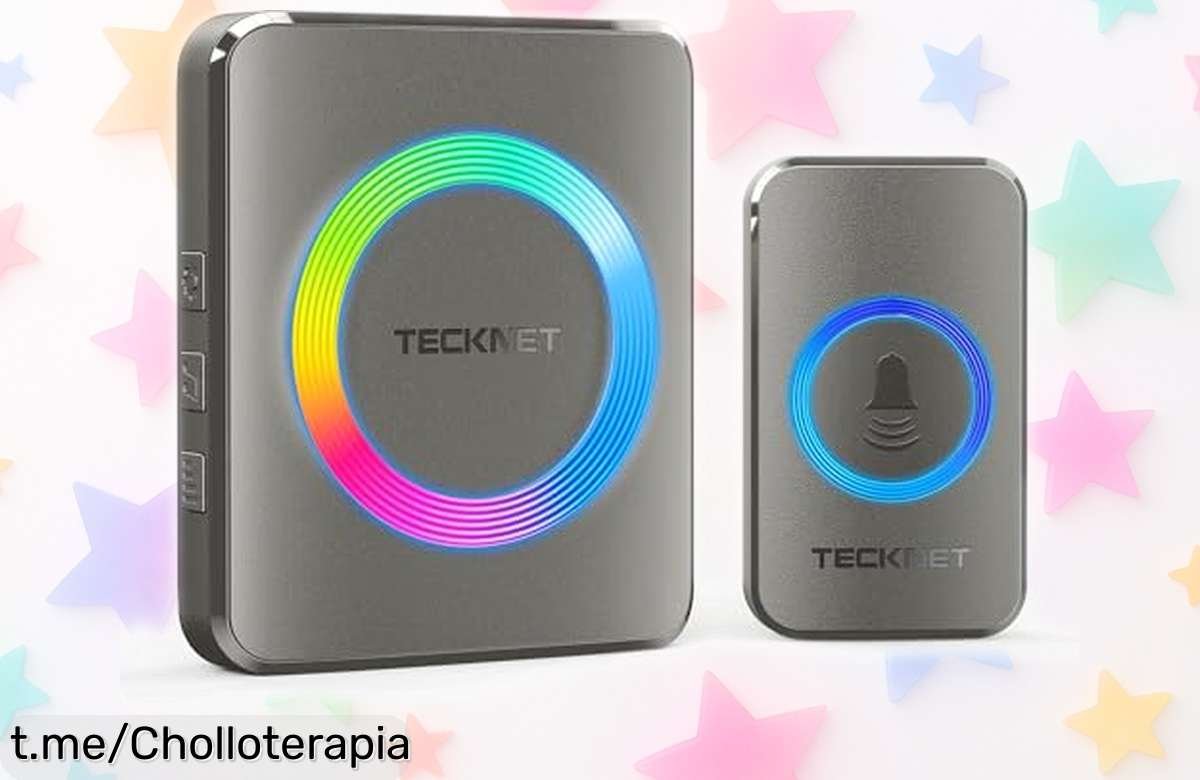 Timbre inalámbrico exterior resistente al agua con 500 m de alcance, un super chollo para que nunca te pierdas una visita y sientas la comodidad en tu hogar. ¡Llévatelo ya!