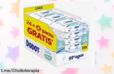 Toallitas Pure Aqua Dodot para bebé: cuida la piel de tu pequeño con 99% agua, ahora a un precio rebajado que no puedes dejar escapar. ¡Dale lo mejor antes de que se agoten!