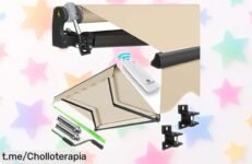 Toldo articulado eléctrico KESSER con mando a distancia a un precio rebajado, protege tu terraza del sol y ajusta el ángulo hasta 52° ¡No te quedes sin este ofertón que vuela!
