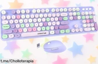 Transforma tu escritorio con el pack de teclado y ratón Zienstar, las teclas retro multicolor son un super chollo que no puedes dejar pasar, ¡aprovéchalo antes de que se agote!