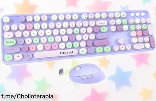 Transforma tu escritorio con el pack de teclado y ratón Zienstar, las teclas retro multicolor son un super chollo que no puedes dejar pasar, ¡aprovéchalo antes de que se agote!