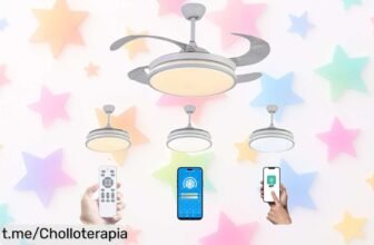 Ventilador de techo LED con mando a distancia y motor silencioso, ¡ahora un súper chollo! Aprovecha la oferta antes que se vaya y refresca tu hogar con estilo.