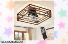 Ventilador de techo con luz vintage ZMISHIBO, rebajado y silencioso: ¡refréscate ahora con este super chollo que no volverá!