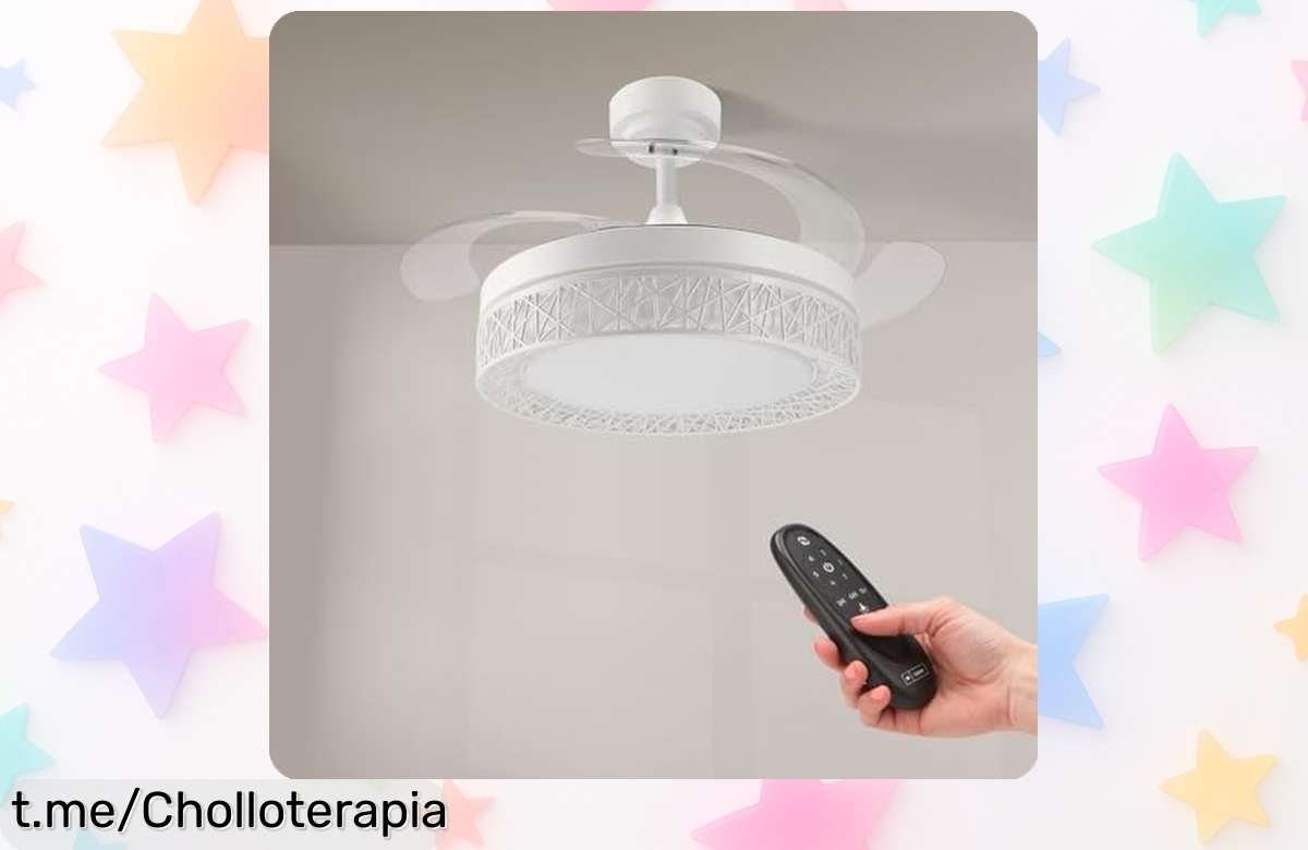 Ventilador de techo led White Aqua 66W mimotec a precio rebajado: el aliado perfecto para tu verano e invierno, refresca y ilumina instantáneamente. ¡No te quedes sin él!