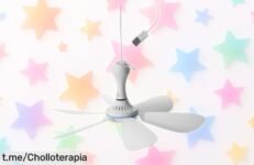 Ventilador de techo pequeño USB Swoomey a precio loco: ¡Refresca tus días y alegra a tus mascotas este verano! Solo unidades limitadas, no te lo pierdas.