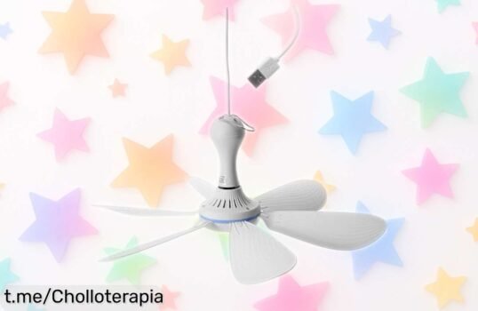 Ventilador de techo pequeño USB Swoomey a precio loco: ¡Refresca tus días y alegra a tus mascotas este verano! Solo unidades limitadas, no te lo pierdas.