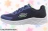 Zapatillas Skechers Boys en azul marino y negro lima, resistentes y geniales, ahora a un precio rebajado que hará brincar de alegría a tus peques ¡Ve por ellas antes de que se agoten!