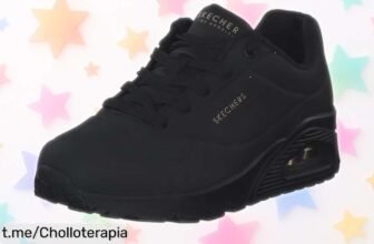 Zapatillas Skechers Uno negras con suela resistente a un precio rebajado que no puedes dejar escapar, ¡camina segura y estilosa en cada paso!