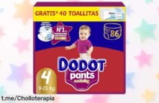 Pañalbraguita activity pants talla 4 de Dodot con ajuste 360º, ahora a precio rebajado y pack extra de toallitas. ¡Haz que tu pequeño se sienta libre y seco todo el día!