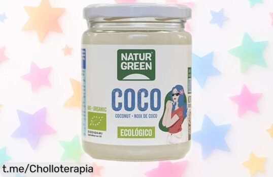 Aceite de coco virgen extra bio Naturgreen, un toque natural para cocina y cuidado personal a precio de risa; ¡no te quedes sin este chollazo que vuela!