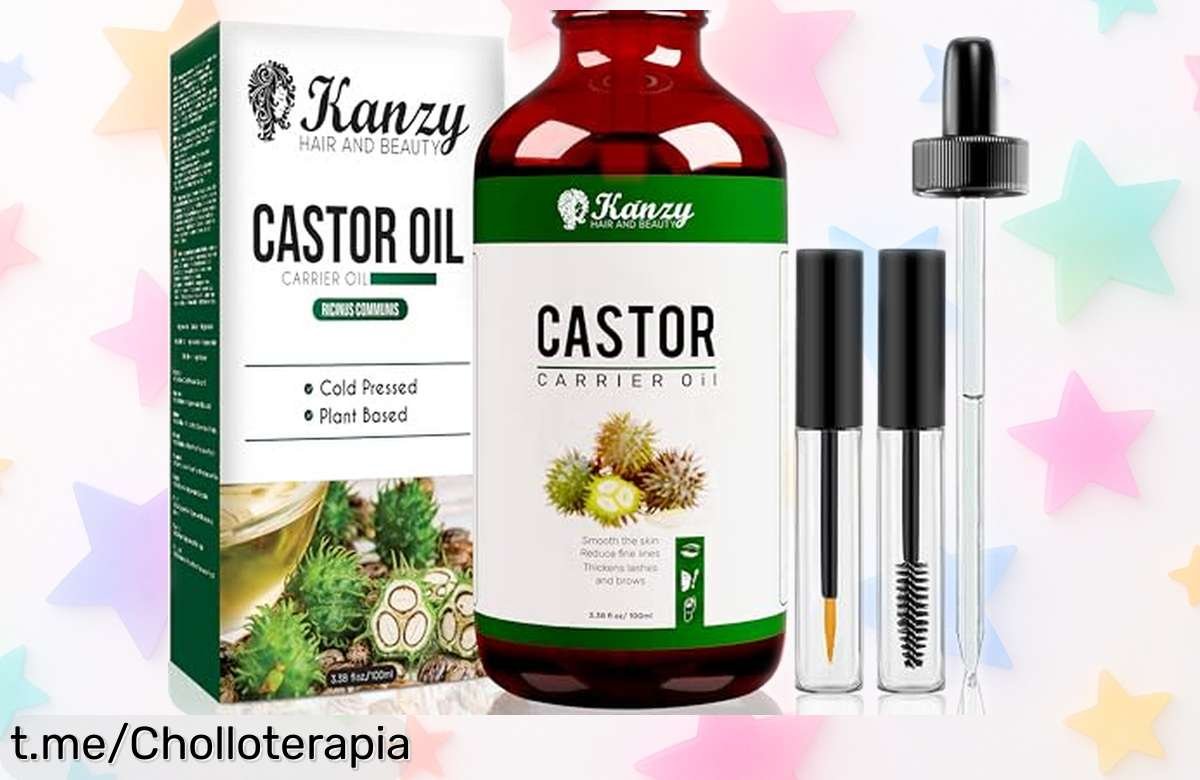 Aceite de ricino Kanzy para pestañas, cejas y pelo: un chollazo que fortalece tus uñas y elimina sequedad en la piel a un precio loco que no podrás rechazar.