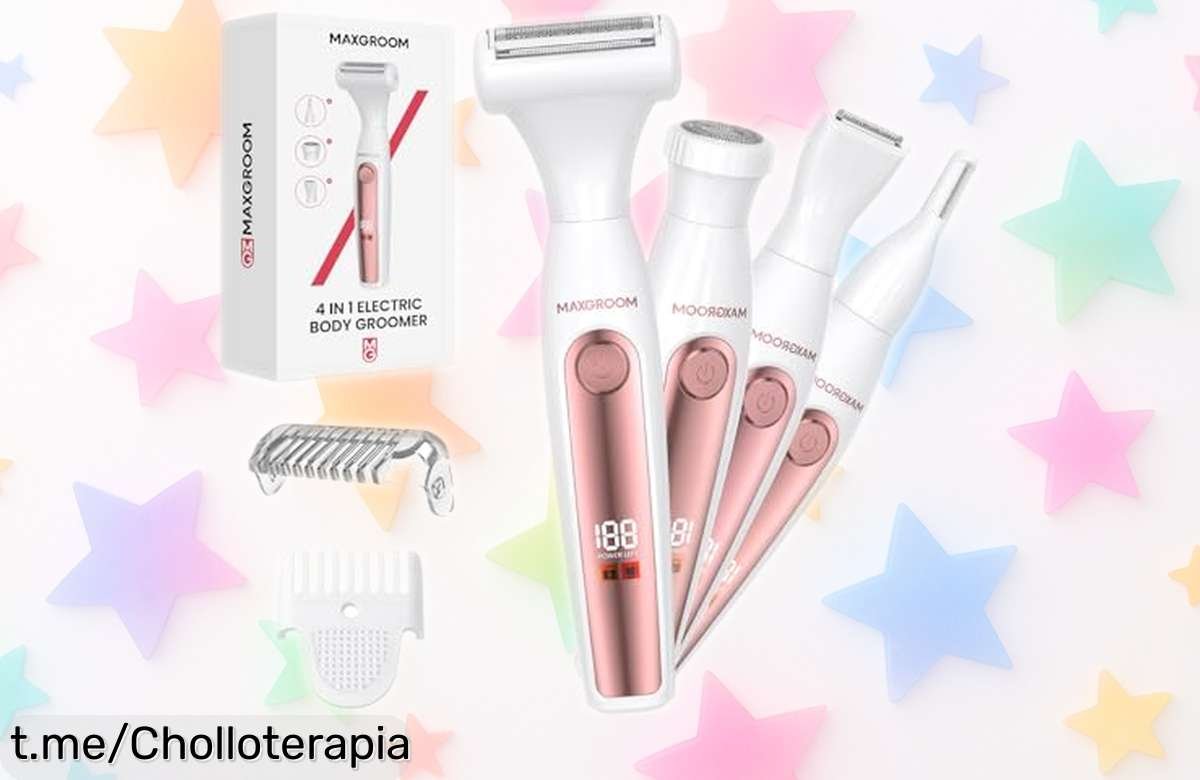 Afeitadora eléctrica 4 en 1 para mujer que vuela con un descuentazo, ¡aprovéchala ya antes de que se agote y cuida tu piel como nunca!