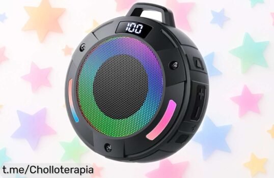 Altavoz Bluetooth Aowoka potente y resistente al agua con luces RGB que flotan, ¡un ofertón tirado de precio que no querrás dejar pasar!