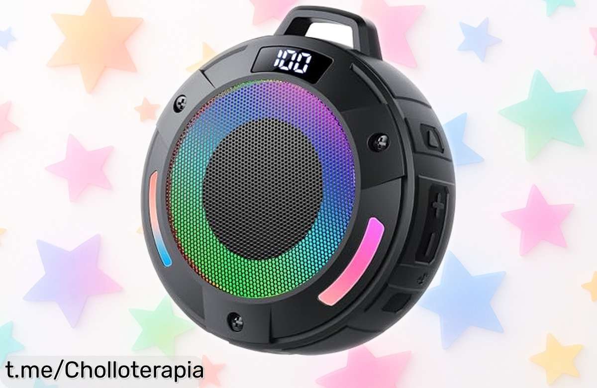 Altavoz Bluetooth Aowoka potente y resistente al agua con luces RGB que flotan, ¡un ofertón tirado de precio que no querrás dejar pasar!