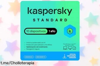Antivirus Kaspersky Standard para 10 dispositivos, ¡rebajado una barbaridad! Protege tu privacidad y velocidad sin preocupaciones: corre antes de que se agote esta increíble oferta.