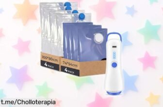 Aprovecha el ofertón de bolsas al vacío Raplink con bomba eléctrica: ¡8 unidades que ahorran espacio y protegen tu ropa! Ideal para viajes, no te quedes sin ellas.