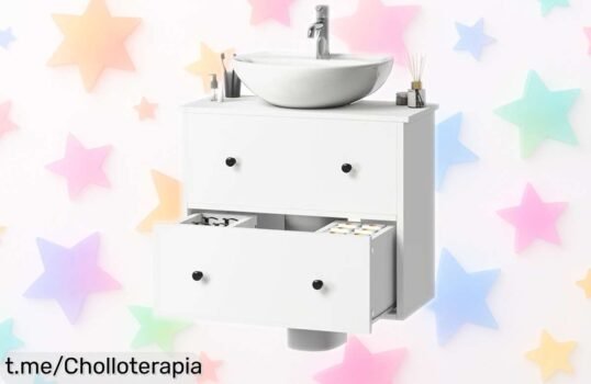 Armario de baño YITAHOME con dos cajones, el ofertón que vuela bajo tu lavabo y resiste el agua. ¡No te quedes sin él, porque a este precio se escurre!