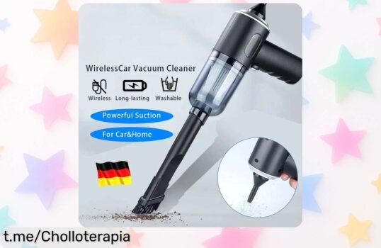 Aspirador portátil inalámbrico para el coche con motor potente de 9000Pa, ¡ofertón increíble que hará brillar tu auto y facilitará tus viajes!