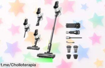 Aspiradora escoba VACTechPro 550W a precio de locos: limpieza sin enredos y con filtración de 8 capas para que disfrutes tu hogar como nunca antes. ¡Hazte con ella ya!