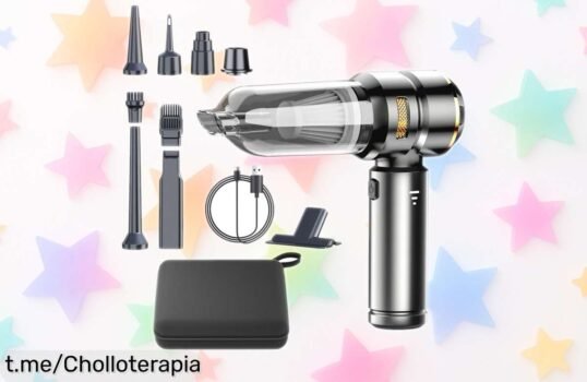 Aspiradora portátil 3 en 1 para el coche que infla, sopla y limpia: ¡con cupón queda a precio de risa! Deja tu auto impoluto sin complicaciones y disfruta la diferencia.