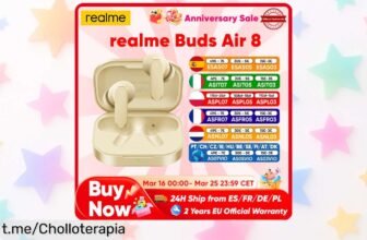 Auriculares Bluetooth realme Buds Air 8 con 58 horas de batería y asistente AI a precio loco, ¡no te quedes sin los tuyos antes de que se acaben!