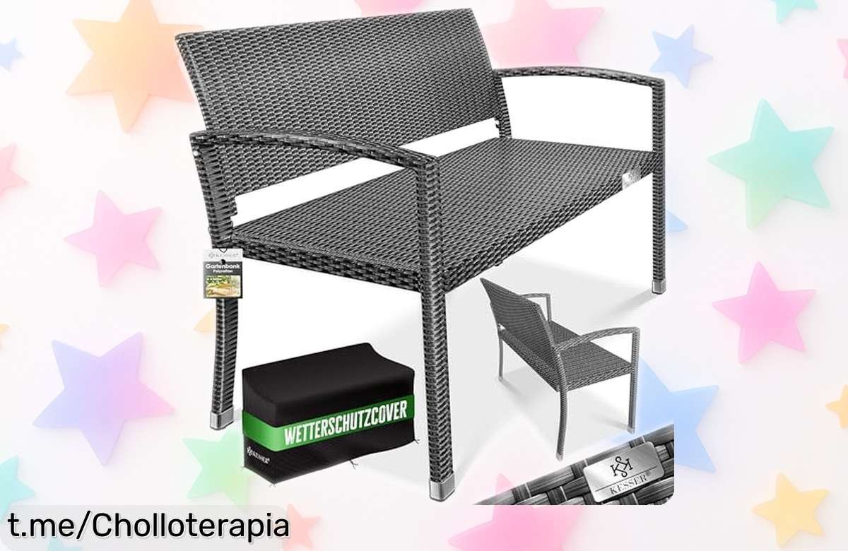 Banco de jardín KESSER® para dos plazas, super resistente al clima y rayos UV. ¡Ofertón que vuela! Aprovecha este precio loco antes de que se agote y disfruta del aire libre con tu ser querido.