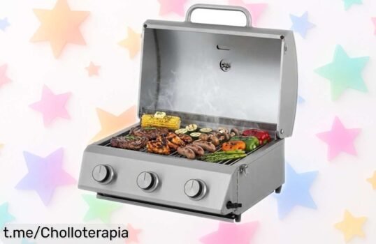 Barbacoa de gas portátil Tarrington House Cathan: ¡Asados perfectos con 3 quemadores y un termómetro! Caída de precio espectacular, no te lo pierdas. ¡A disfrutar en grande!