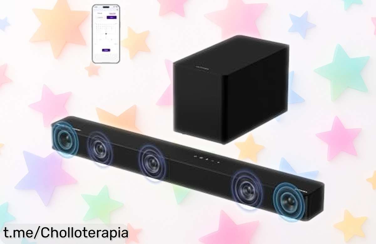 Barra de sonido 5.1 con Dolby Atmos y subwoofer de madera que te hará vibrar en casa, ¡no te quedes sin el tuyo antes de que se agote este chollo!