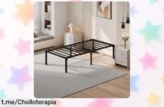 Bastidor de cama metálico con soporte extra y mega espacio: oferta increíble a precio ridículo, ¡aprovéchalo antes que se agote y transforma tu habitación en un lugar perfecto!