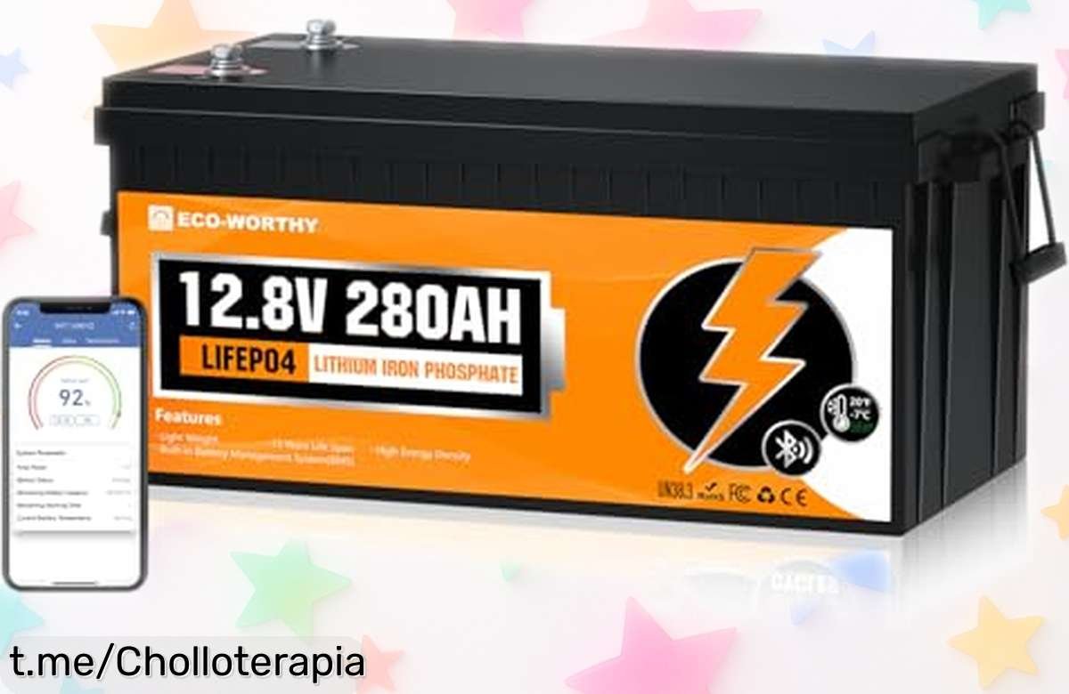 Batería de litio 12V 280Ah con Bluetooth ECOWORTHY, controlala desde tu móvil y aprovecha este preciosísimo chollo que vuela ¡No te quedes sin ella!