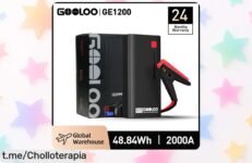 Batería externa GOOLOO 12V con 2000A, arranca tu coche y moto sin complicaciones a un super precio de risa, ¡no te quedes sin la tuya antes que se agoten!