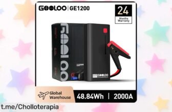 Batería externa GOOLOO 12V con 2000A, arranca tu coche y moto sin complicaciones a un super precio de risa, ¡no te quedes sin la tuya antes que se agoten!