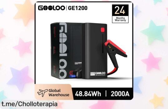 Batería externa GOOLOO 12V con 2000A, arranca tu coche y moto sin complicaciones a un super precio de risa, ¡no te quedes sin la tuya antes que se agoten!